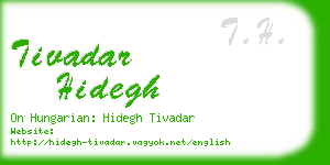 tivadar hidegh business card